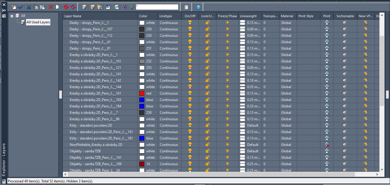 INTERsoft-INTELLICAD Hladiny